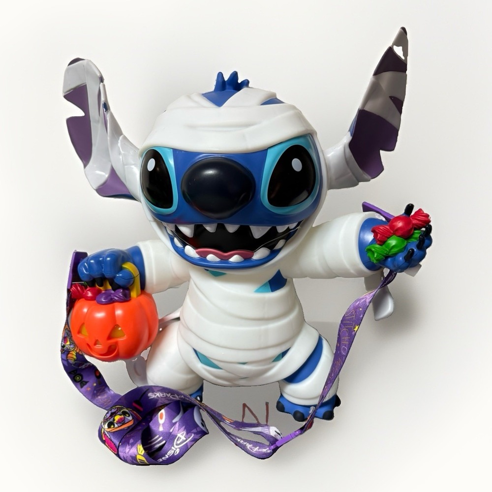 Disney Parks 2025 Halloween Stitch Mummy Popcorn Bucket Glow Light Up Stitch